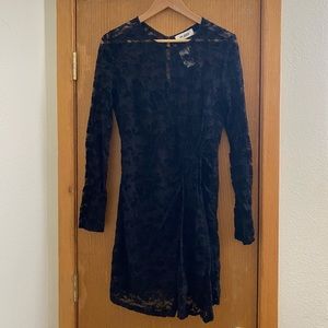 AVAH • NWT! Long Sleeve Black Lace Overlay Cocktail Dress - Size L